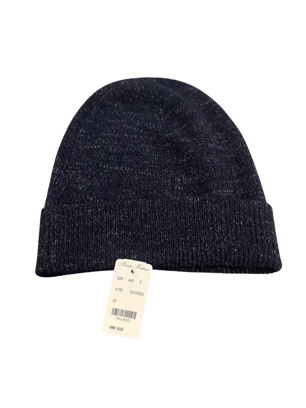 Brooks Brothers Italian Yarn Navy Marled Wool Cap NWT One Size